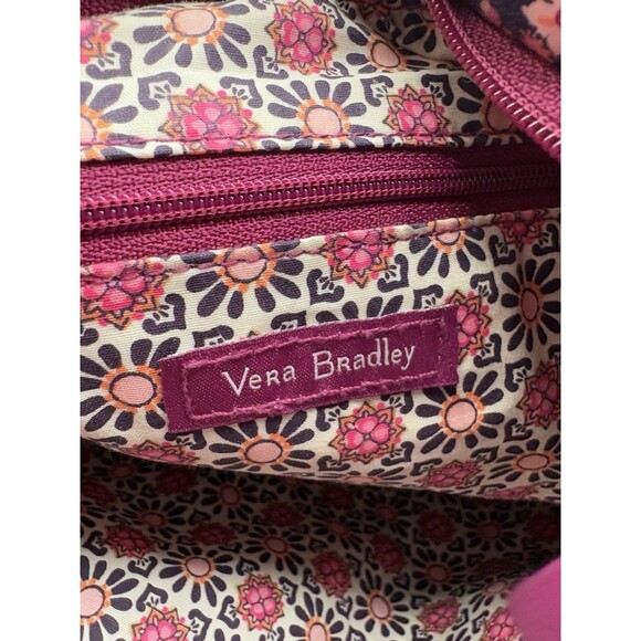 Vera Bradley Iconic Triple Zip Hipster Crossbody Bag Purse Raspberry Medallion - Picture 8 of 16